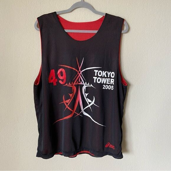 Asics Tokyo Tower 2005 Red Black Jersey Two Sided Size L - Picture 6 of 8